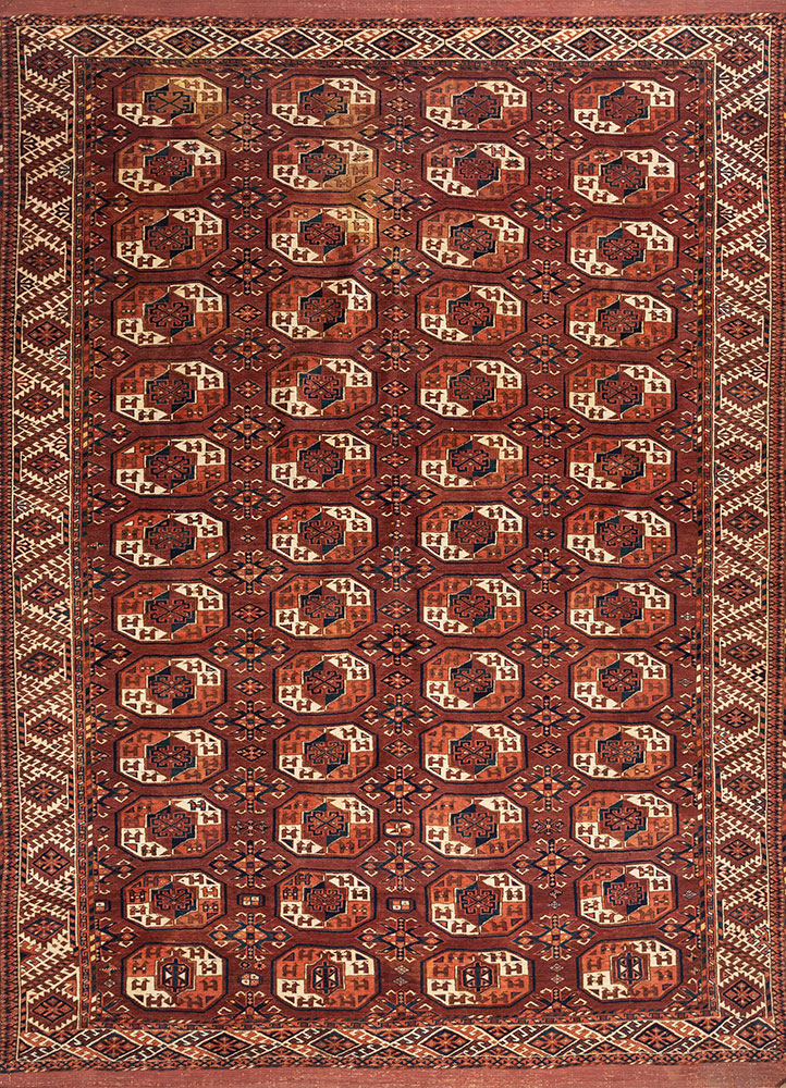kiaan red and orange wool hand knotted Rug - HeadShot