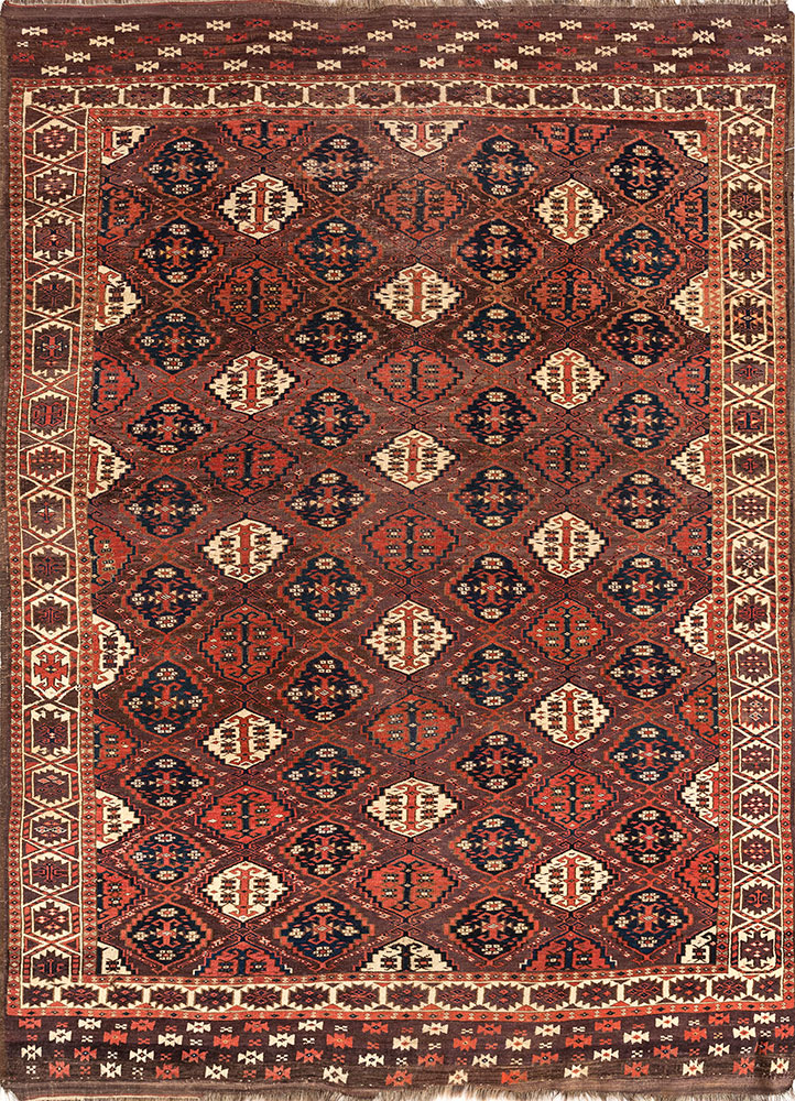 kiaan red and orange wool hand knotted Rug - HeadShot