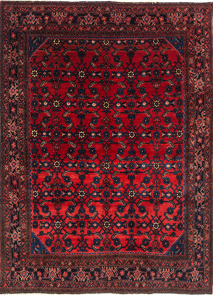 aalam pink and purple wool hand knotted Rug - HeadShot