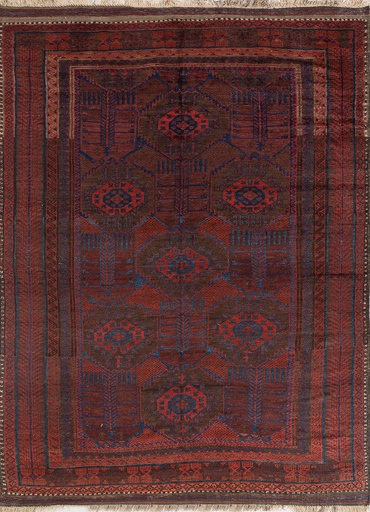 kiaan beige and brown wool hand knotted Rug - HeadShot
