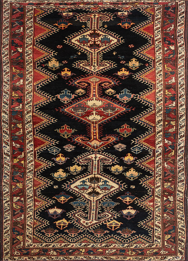 kiaan blue wool hand knotted Rug - HeadShot