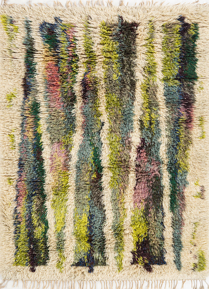 zuri green wool hand knotted Rug - HeadShot