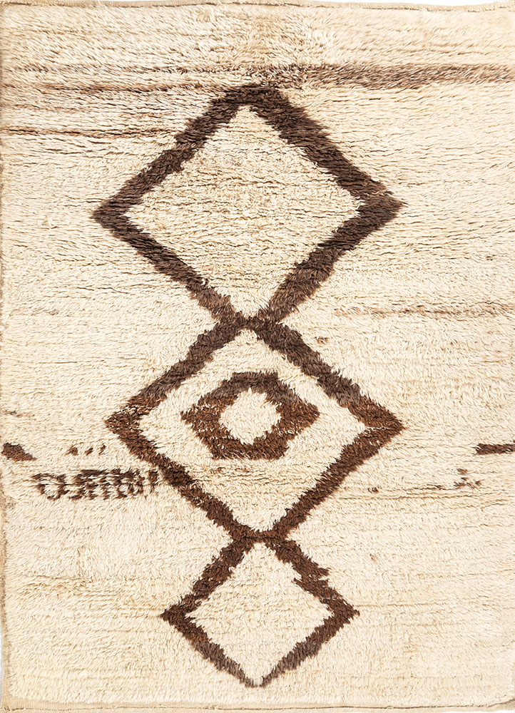 zuri ivory wool hand knotted Rug - HeadShot