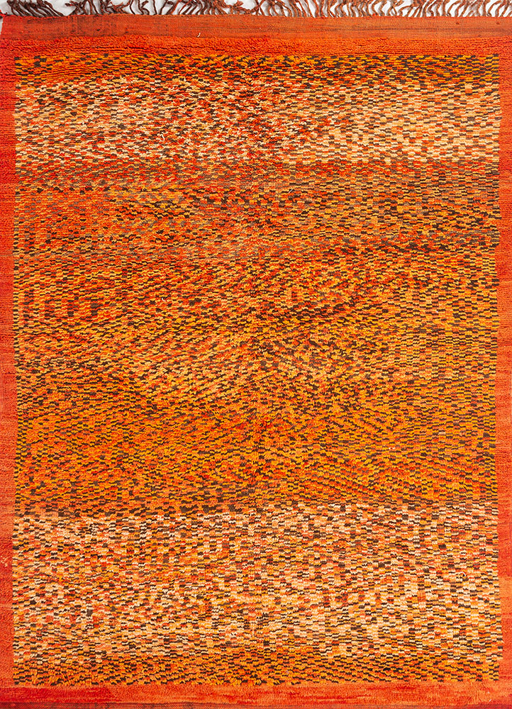 zuri beige and brown wool hand knotted Rug - HeadShot