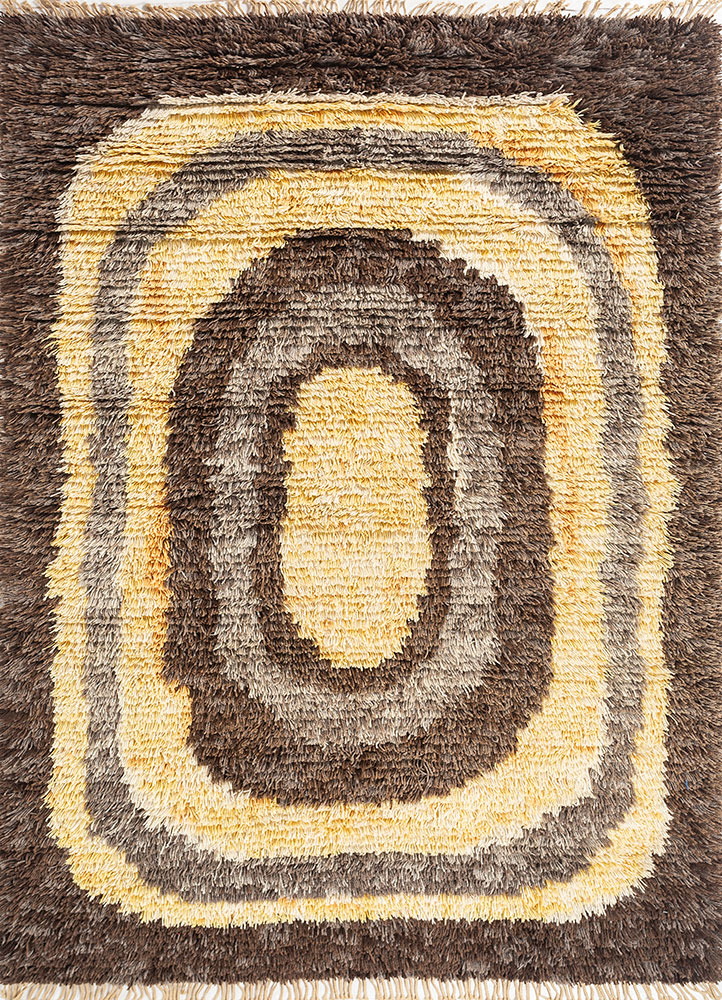 zuri gold wool hand knotted Rug - HeadShot