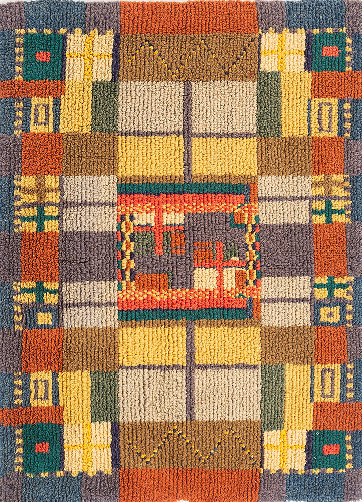 zuri gold wool hand knotted Rug - HeadShot