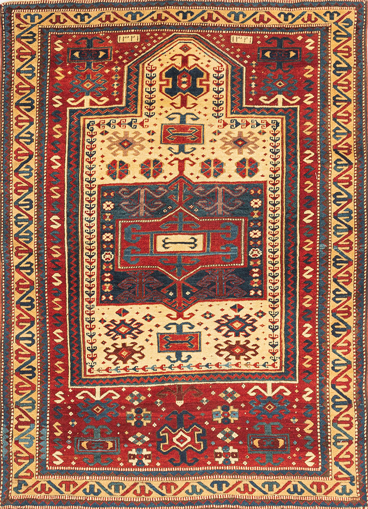 kiaan gold wool hand knotted Rug - HeadShot