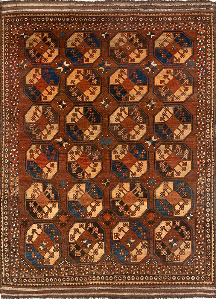 kiaan red and orange wool hand knotted Rug - HeadShot