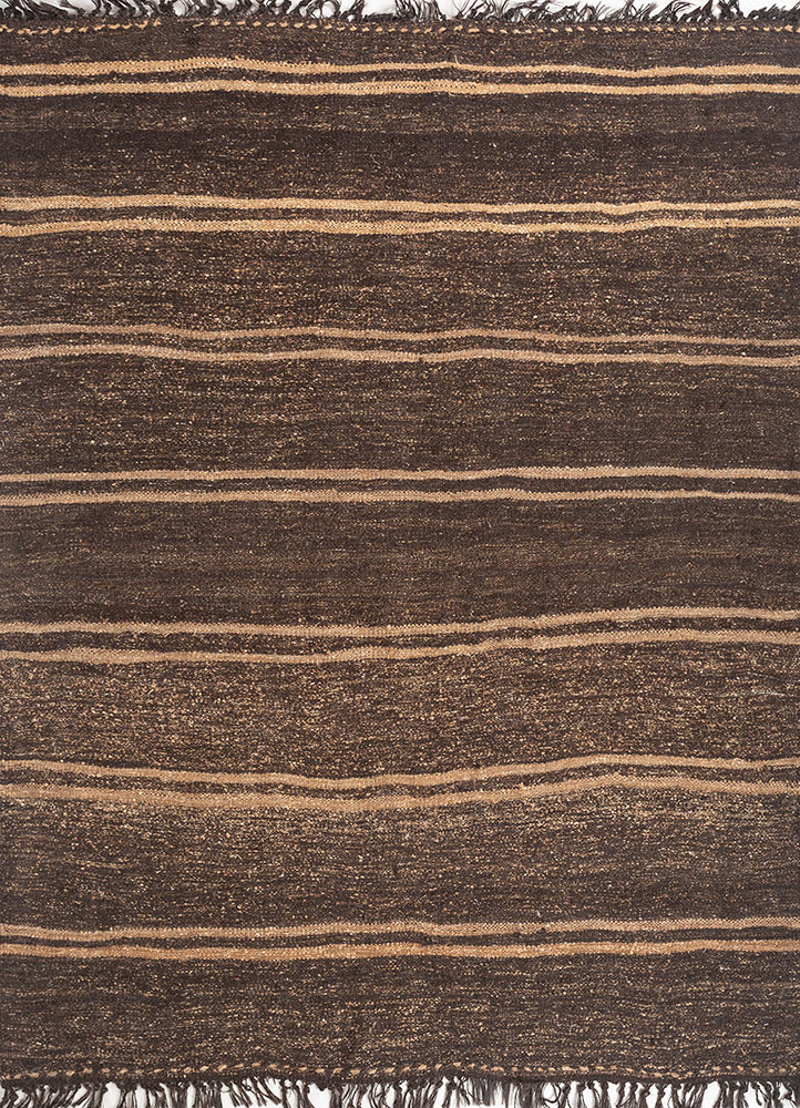 nayaab beige and brown jute and hemp flat weaves Rug - HeadShot