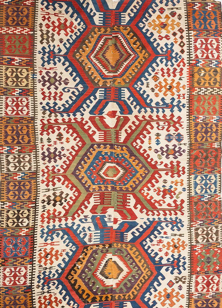 nayaab ivory wool flat weaves Rug - HeadShot