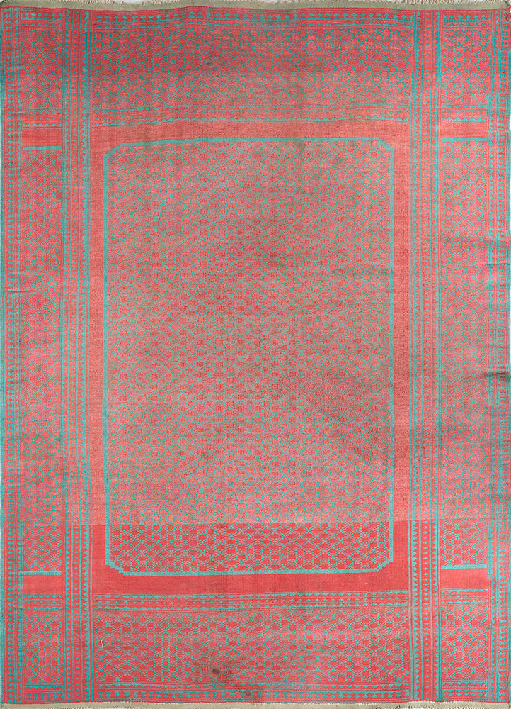 nayaab pink and purple wool flat weaves Rug - HeadShot