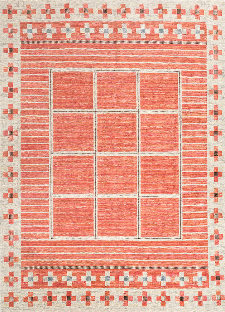 zuri ivory wool hand knotted Rug - HeadShot