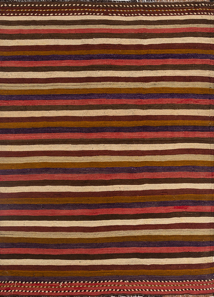 nayaab pink and purple wool flat weaves Rug - HeadShot