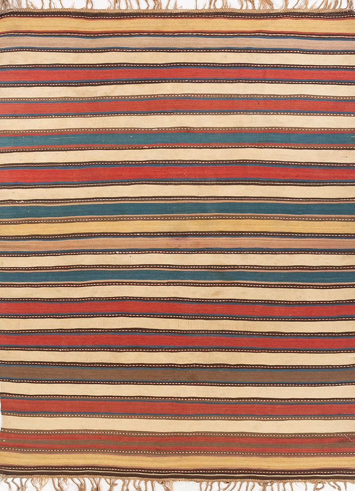 nayaab red and orange wool flat weaves Rug - HeadShot