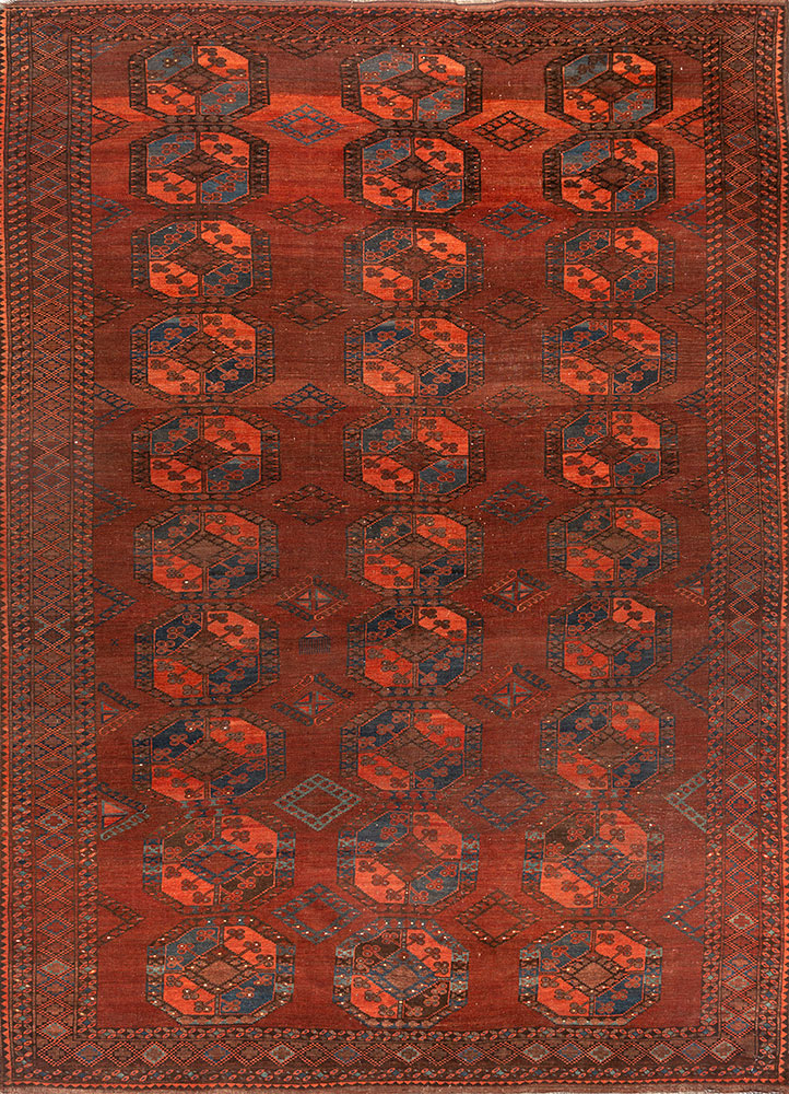 kiaan red and orange wool hand knotted Rug - HeadShot