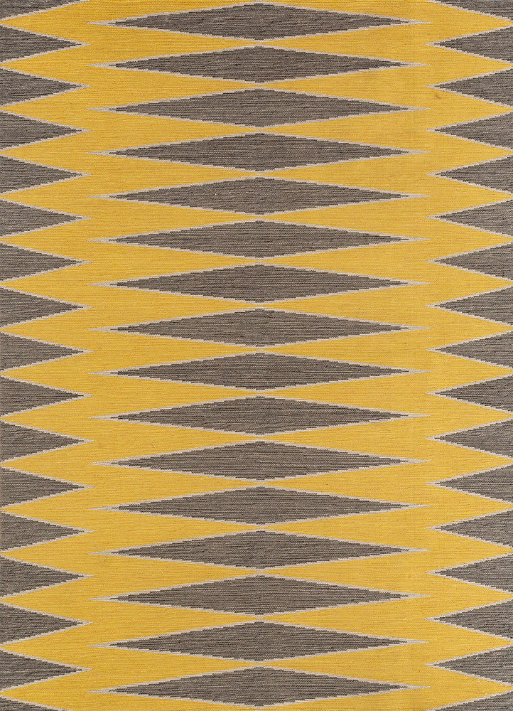 nayaab gold wool flat weaves Rug - HeadShot