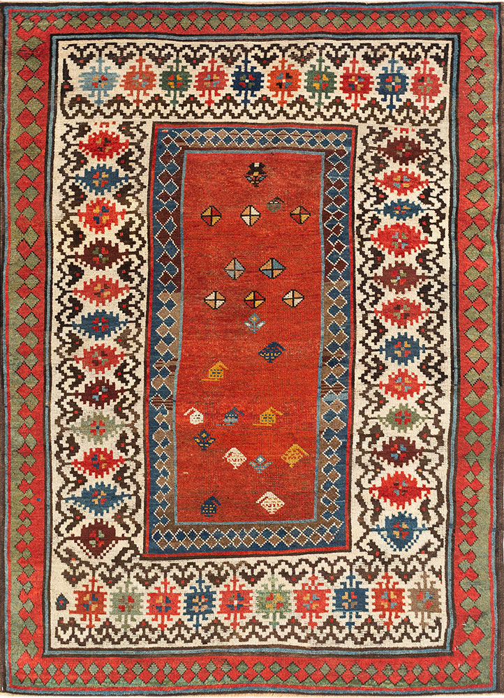 aalam ivory wool hand knotted Rug - HeadShot