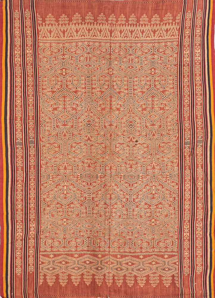 nayaab red and orange wool flat weaves Rug - HeadShot