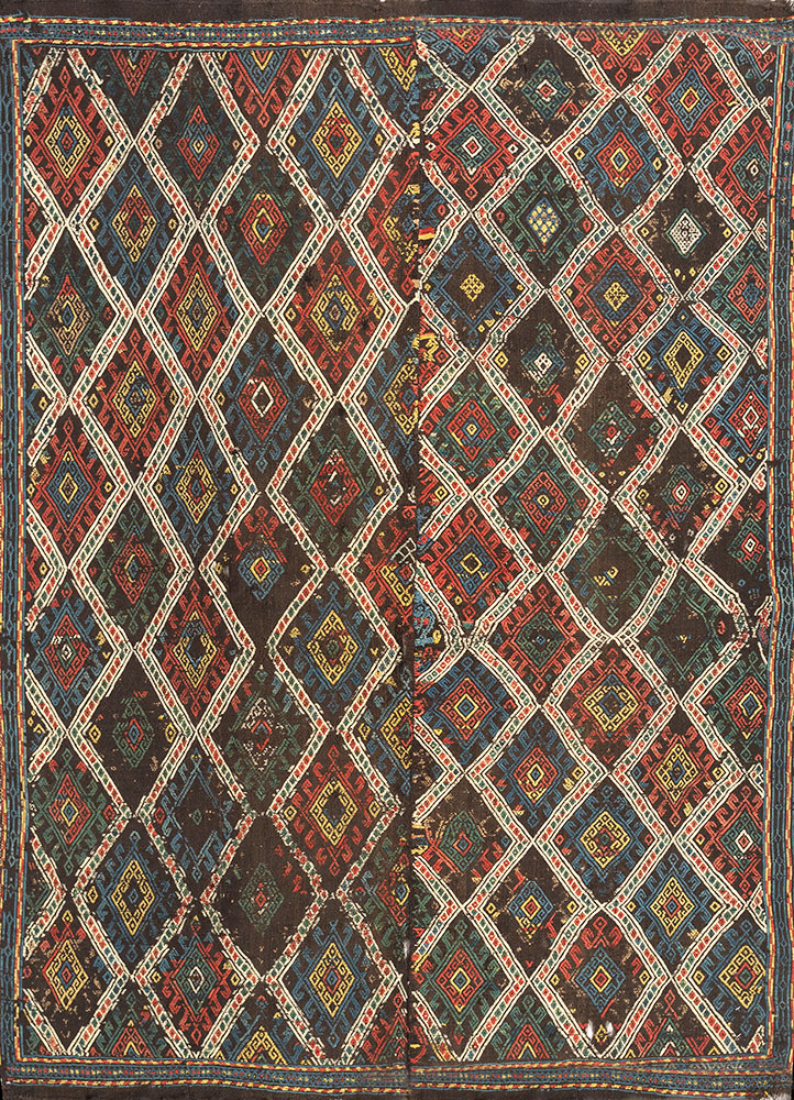 nayaab beige and brown wool flat weaves Rug - HeadShot