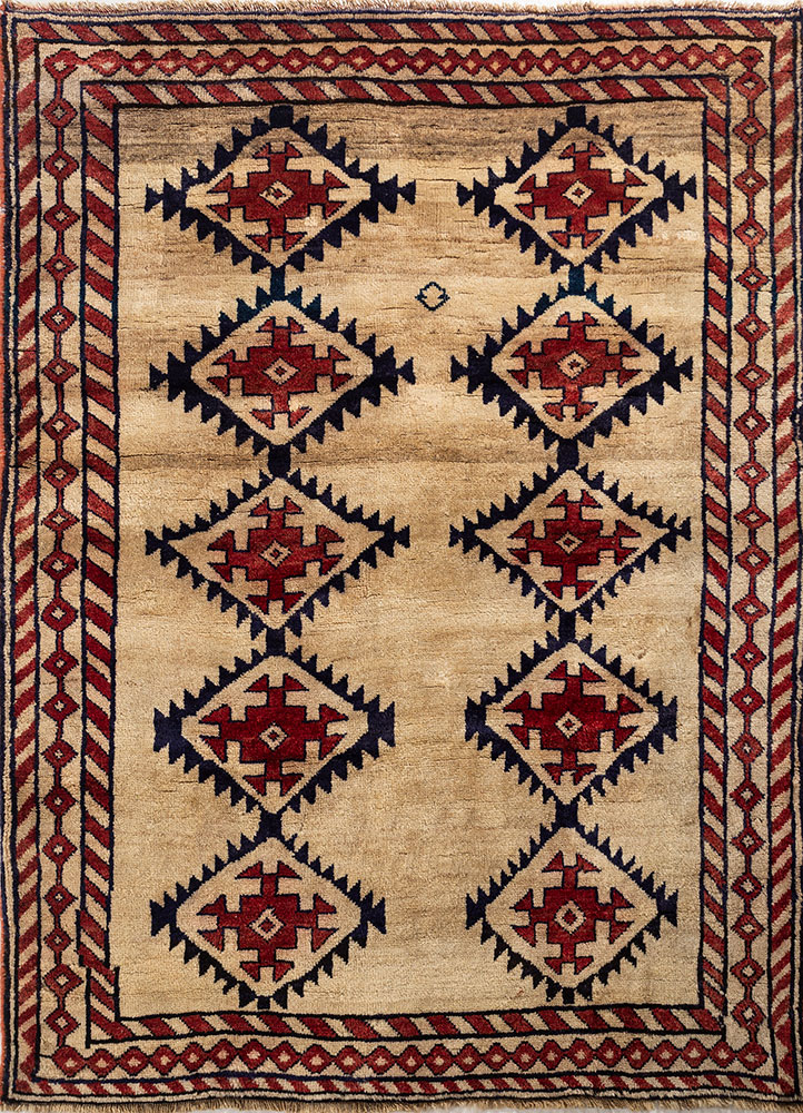 kiaan gold wool hand knotted Rug - HeadShot