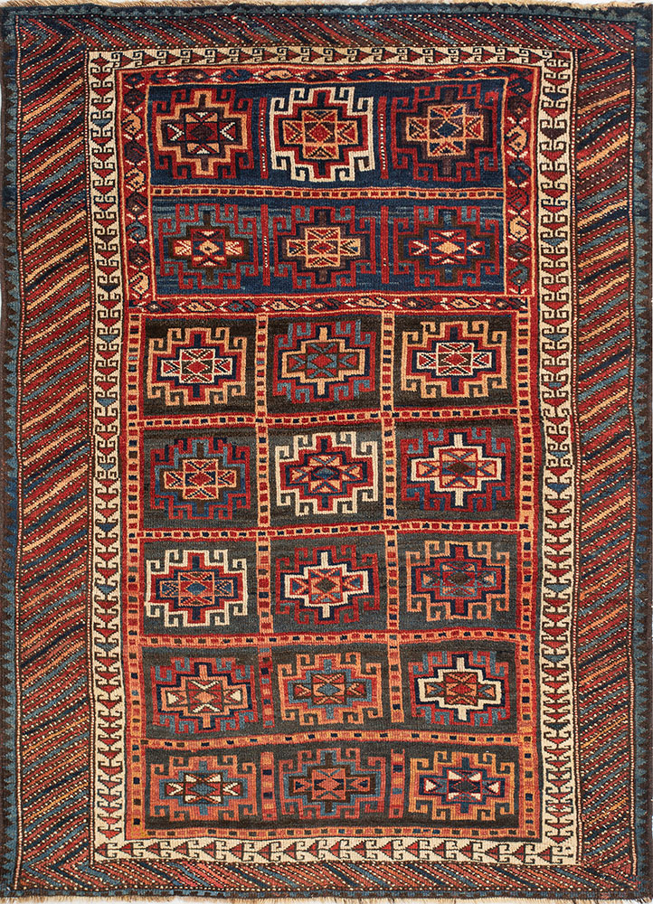 nayaab red and orange wool flat weaves Rug - HeadShot