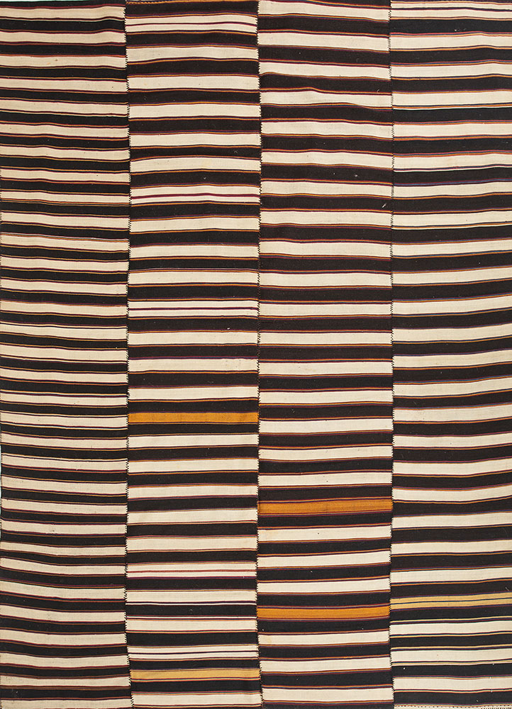 nayaab grey and black wool flat weaves Rug - HeadShot