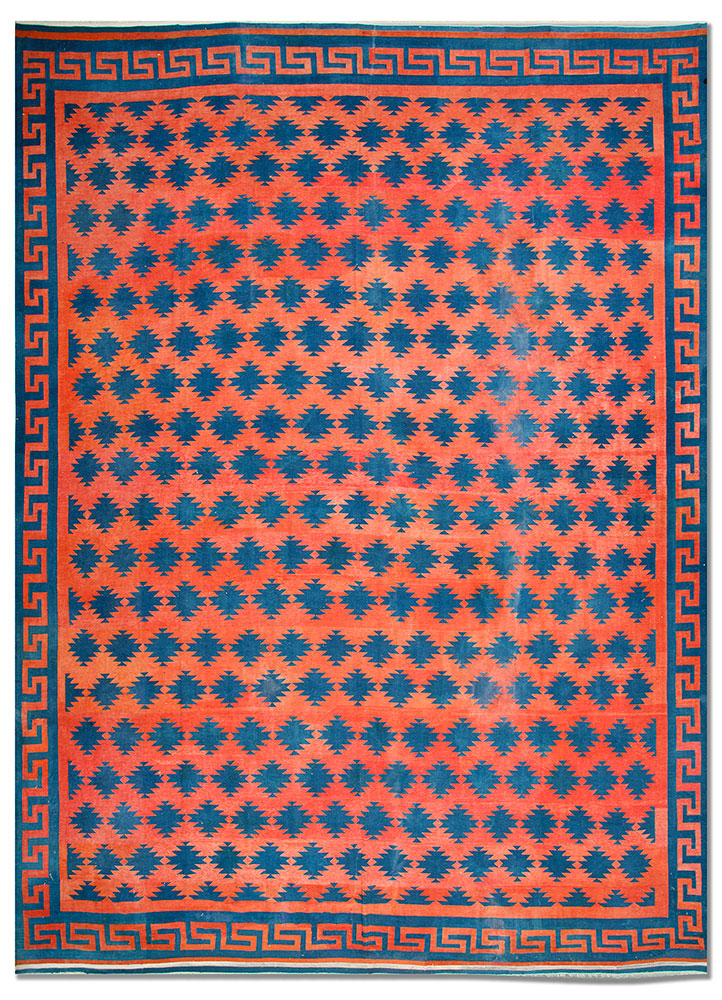 nayaab red and orange cotton flat weaves Rug - HeadShot