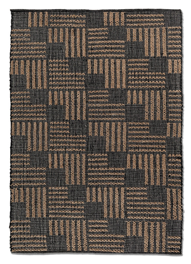 nomadic threads grey and black jute and hemp flat weaves Rug - HeadShot