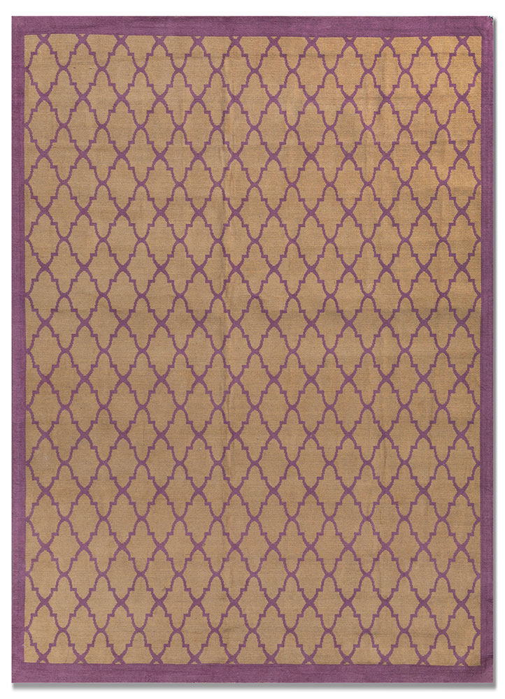 indusbar pink and purple polyester flat weaves Rug - HeadShot