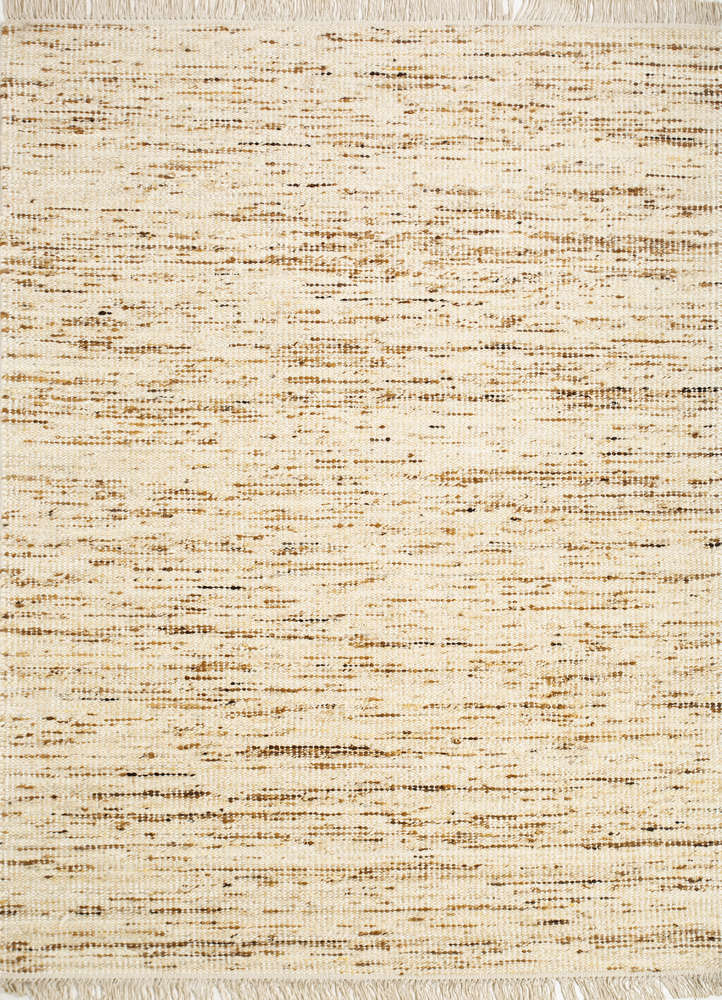 abrash beige and brown wool flat weaves Rug - HeadShot