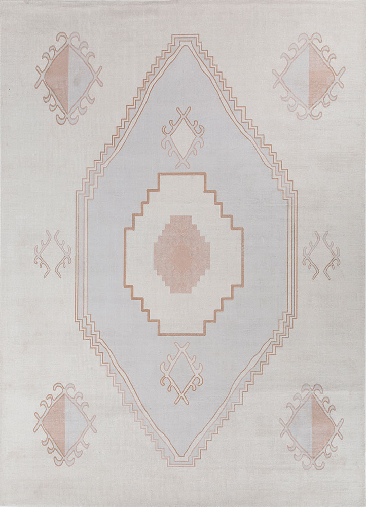 saga beige and brown polyester hand loom Rug - HeadShot