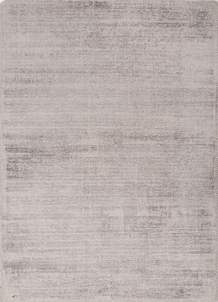 basis grey and black viscose hand loom Rug - HeadShot