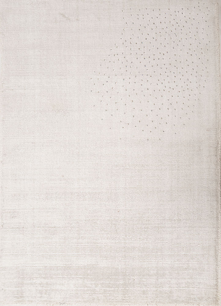 saga grey and black viscose hand loom Rug - HeadShot