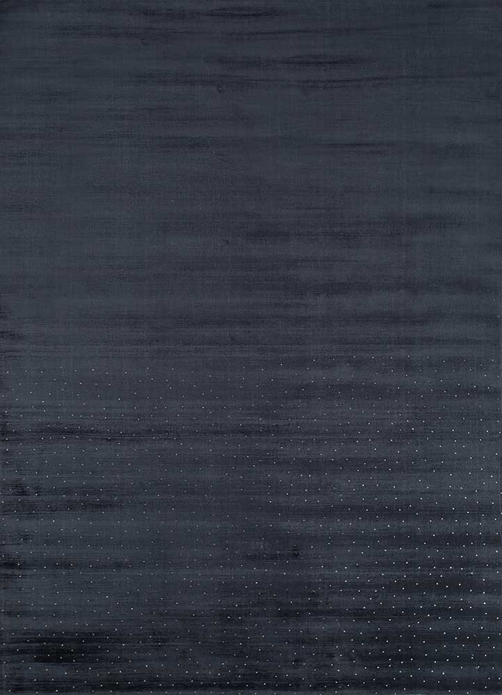 basis blue viscose hand loom Rug - HeadShot