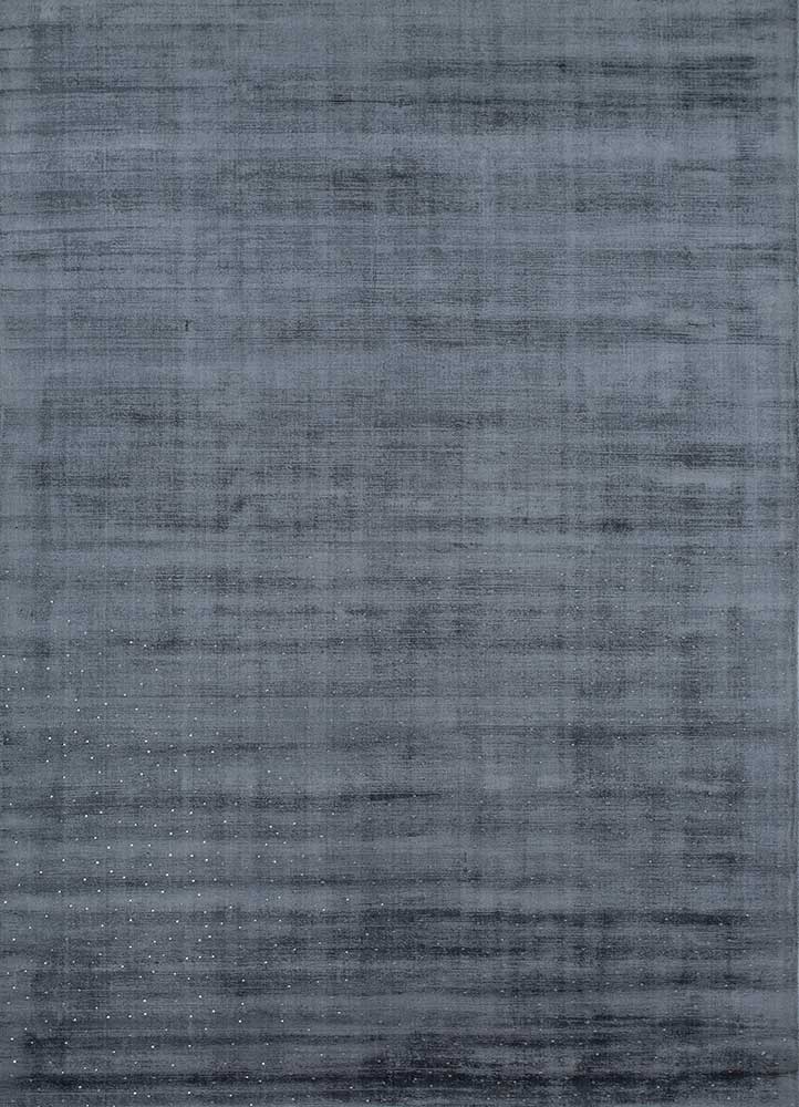 basis blue viscose hand loom Rug - HeadShot