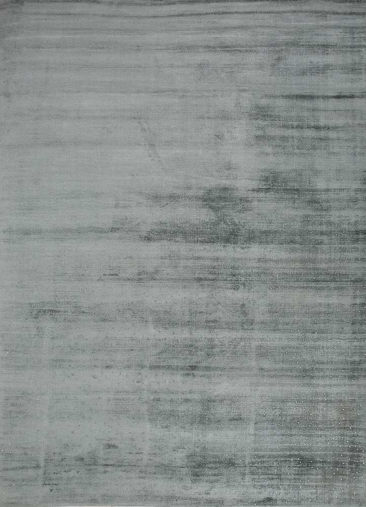 basis blue viscose hand loom Rug - HeadShot