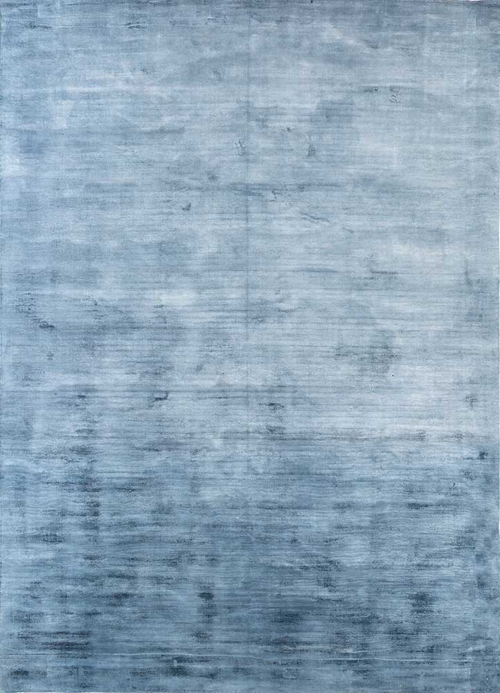 basis blue viscose hand loom Rug - HeadShot