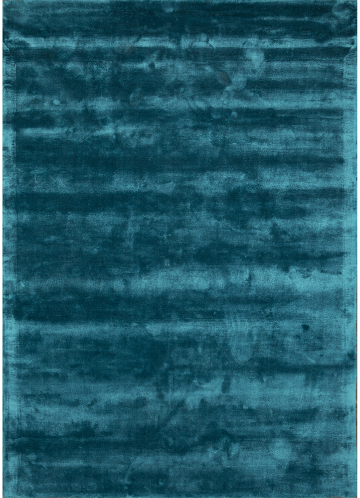 basis blue viscose hand loom Rug - HeadShot
