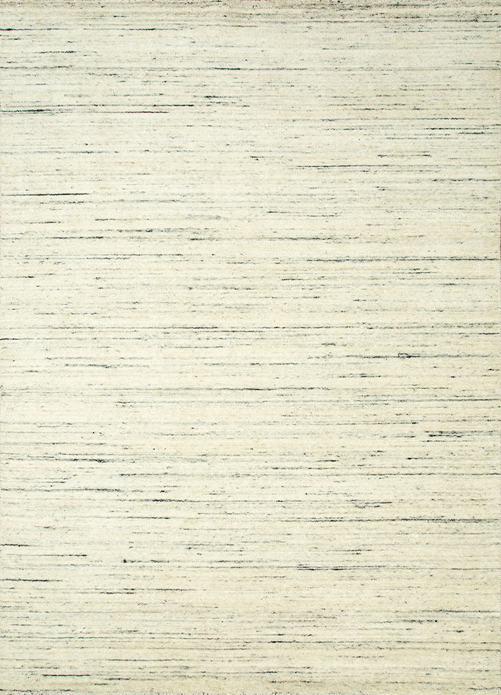 saga beige and brown wool hand loom Rug - HeadShot
