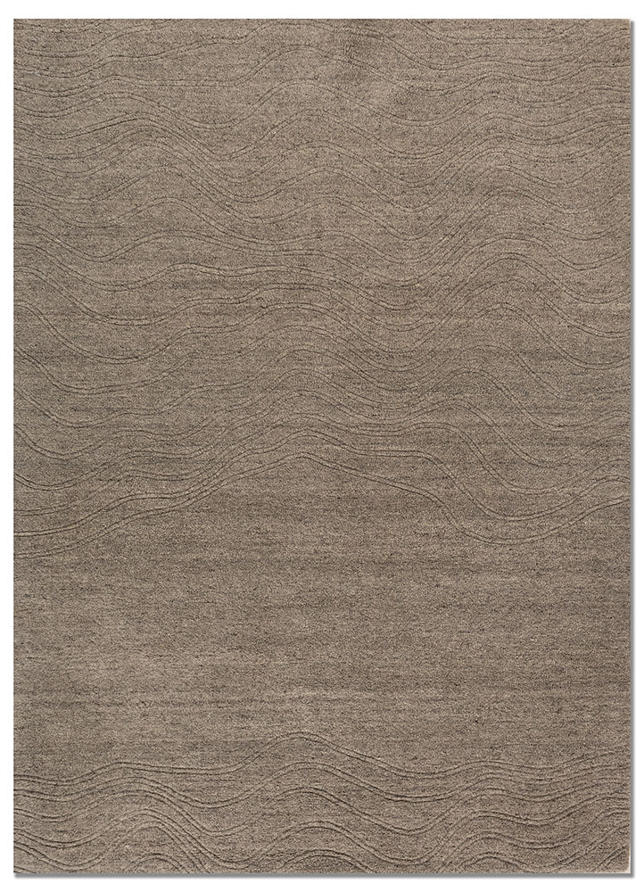 tesoro grey and black wool hand loom Rug - HeadShot