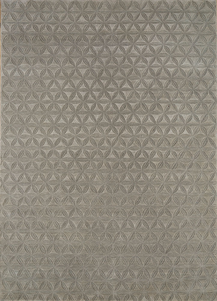 basis beige and brown wool hand loom Rug - HeadShot