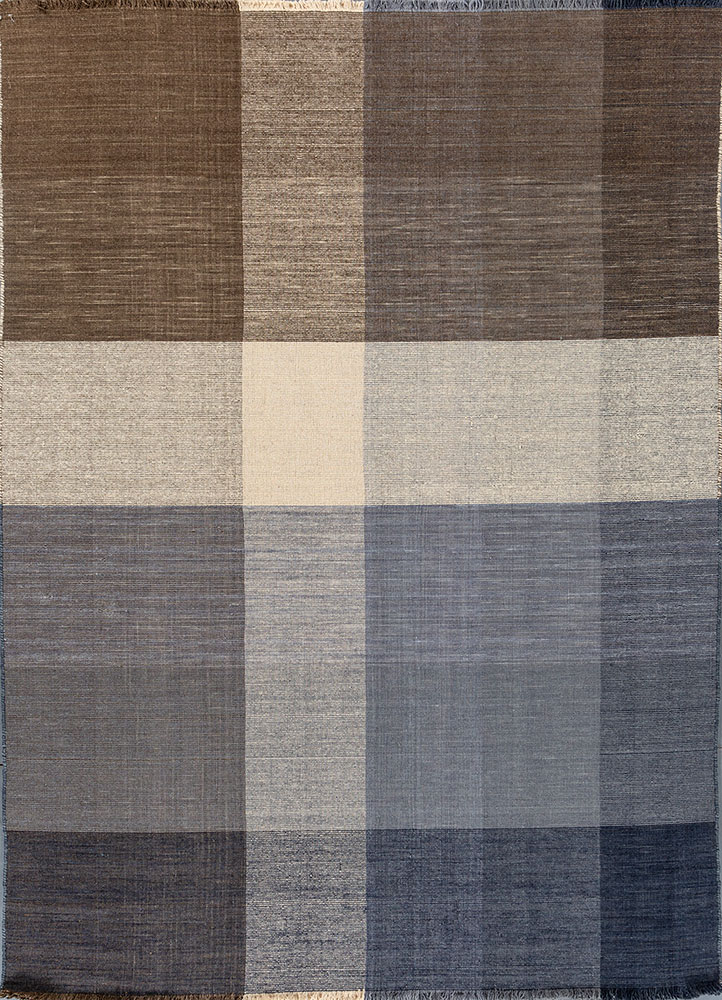 tesoro beige and brown wool hand loom Rug - HeadShot
