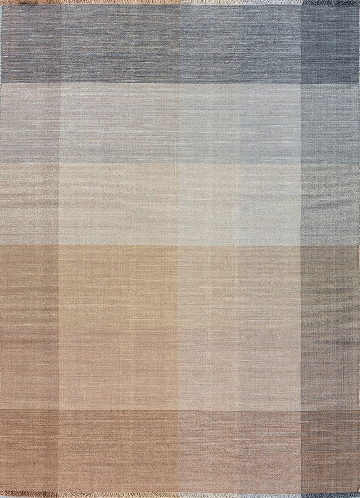 tesoro beige and brown wool hand loom Rug - HeadShot