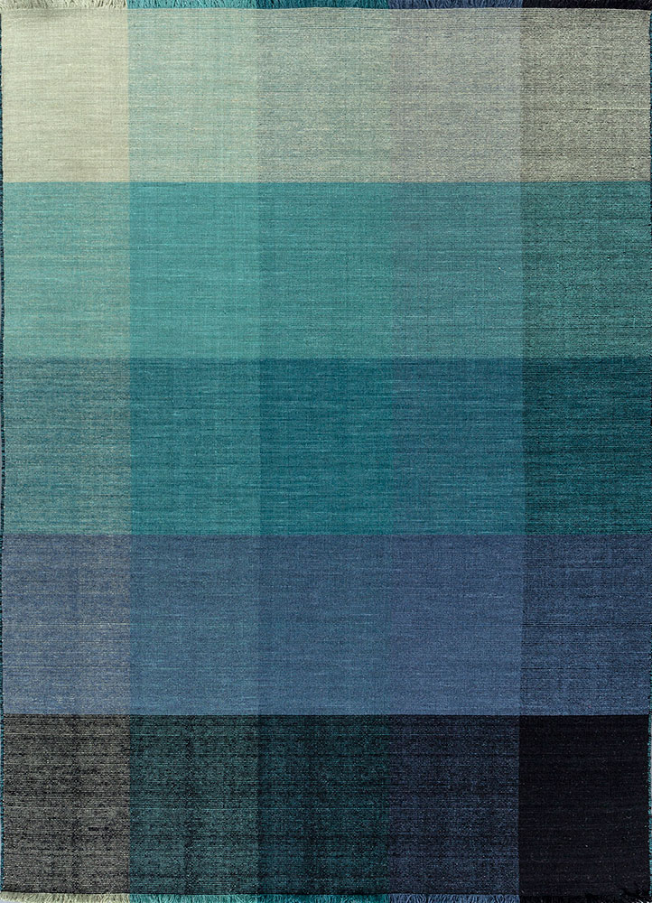 tesoro blue wool hand loom Rug - HeadShot