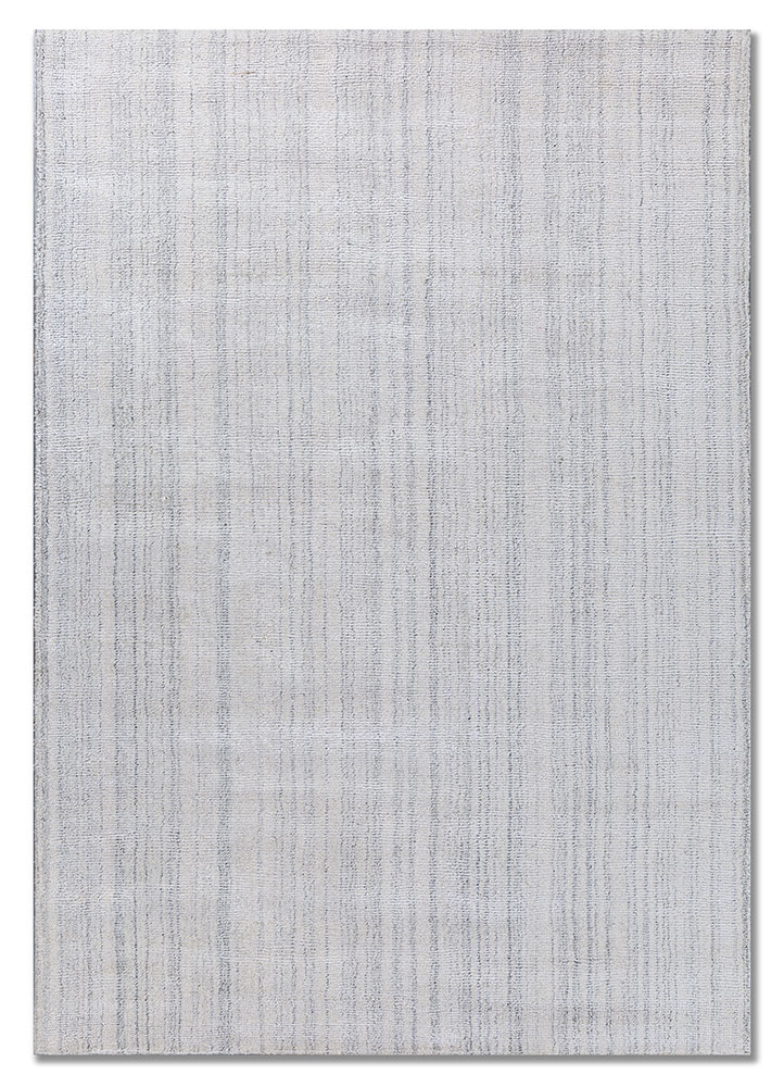 basis ivory wool and viscose hand loom Rug - HeadShot
