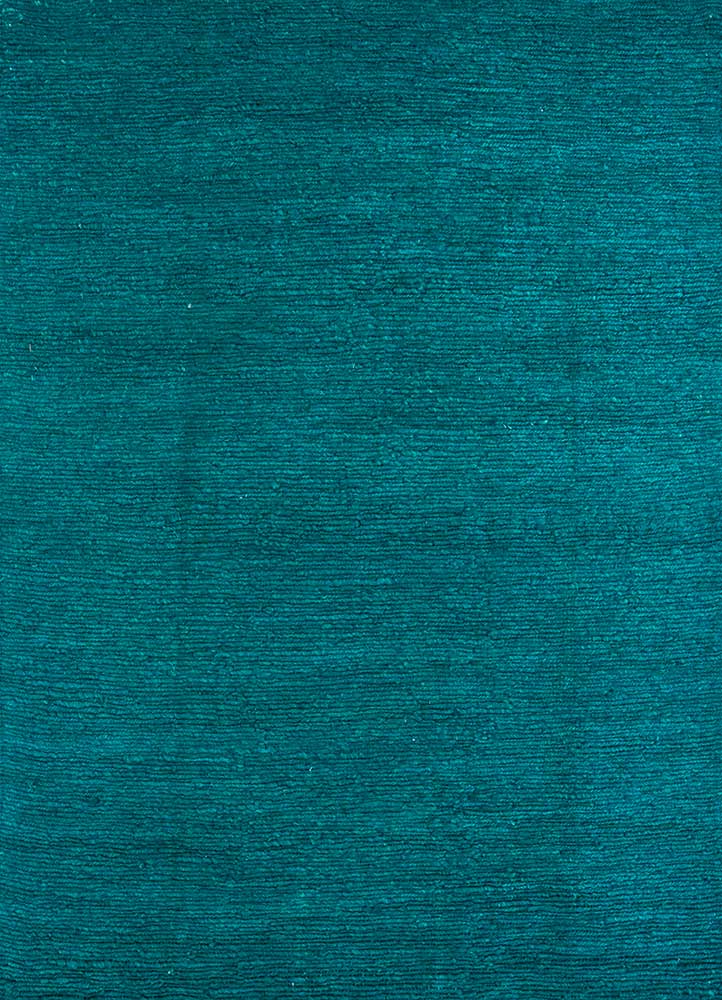 hula blue jute and hemp hand knotted Rug - HeadShot