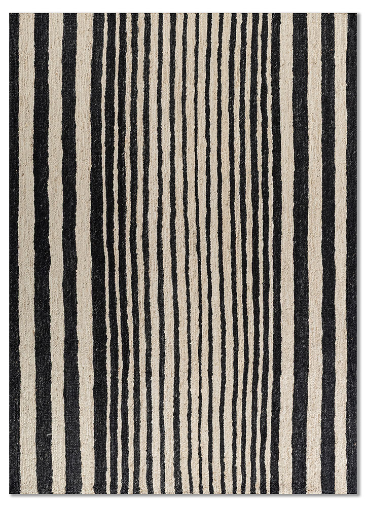 hula grey and black jute and hemp hand knotted Rug - HeadShot