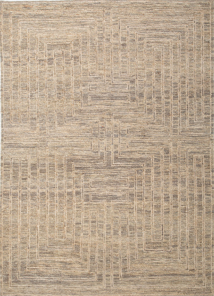 thyme blue jute and hemp hand knotted Rug - HeadShot