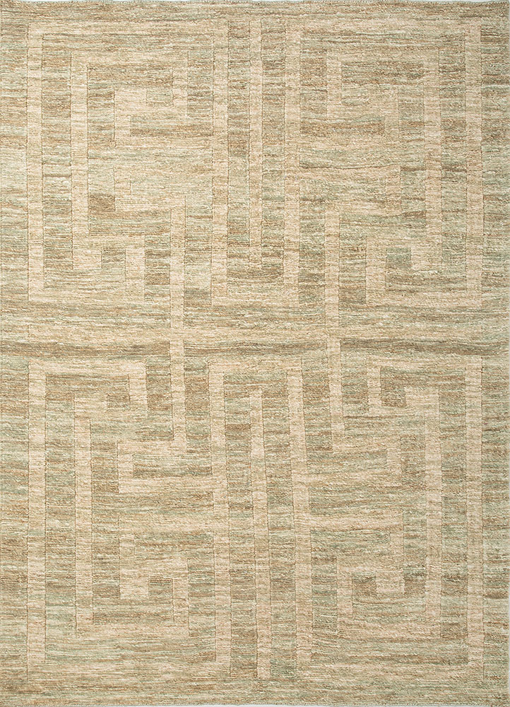 hula green jute and hemp hand knotted Rug - HeadShot