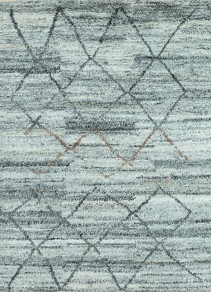 zuri blue polyester hand knotted Rug - HeadShot
